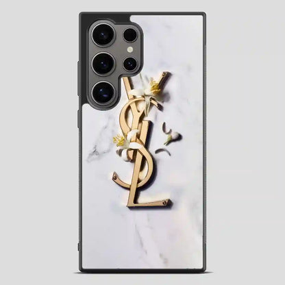 Ysl White Marble Samsung Galaxy S24 Ultra Case