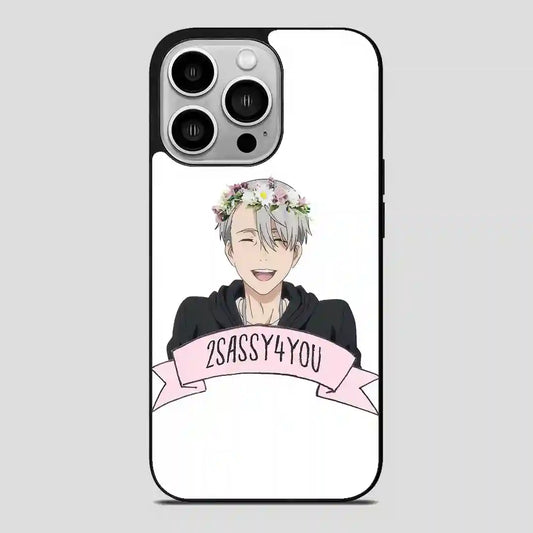 Yuri On Ice Viktor Nikiforov Flower Crown iPhone 14 Pro Case