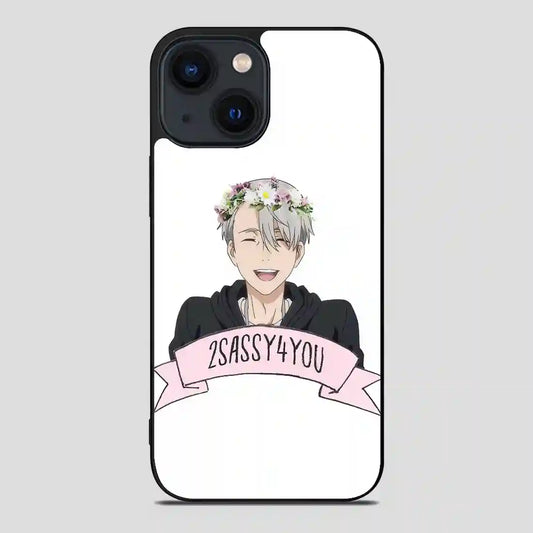 Yuri On Ice Viktor Nikiforov Flower Crown iPhone 14 Case