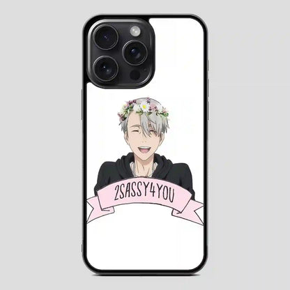 Yuri On Ice Viktor Nikiforov Flower Crown iPhone 15 Pro Case