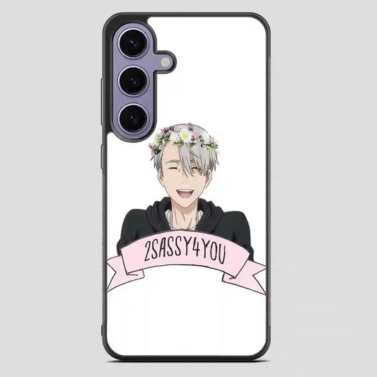 Yuri On Ice Viktor Nikiforov Flower Crown Samsung Galaxy S23 Plus Case