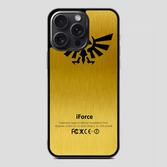 Zelda Force Logo On Gold Iforce iPhone 15 Pro Case