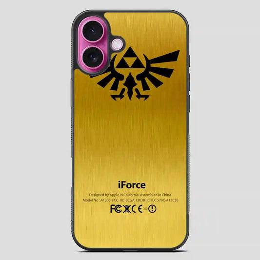 Zelda Force Logo On Gold Iforce iPhone 16 Plus Case