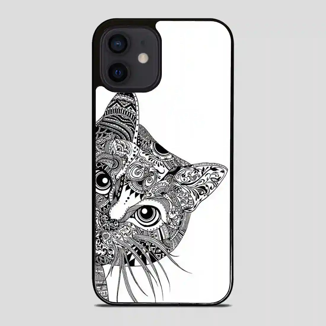 Zentangle Cat iPhone 12 Mini Case