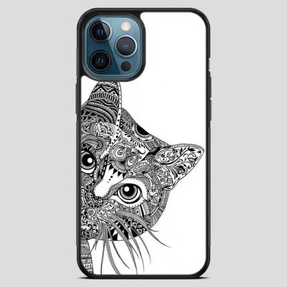 Zentangle Cat iPhone 12 Pro Max Case