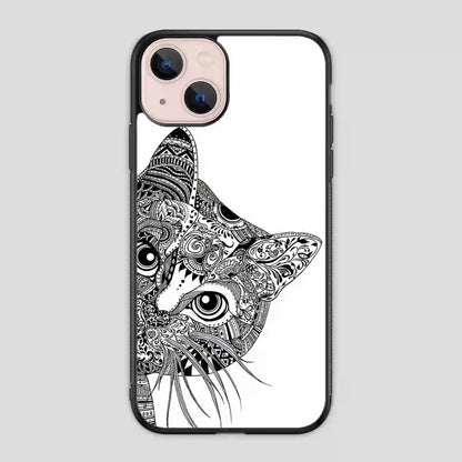 Zentangle Cat iPhone 13 Mini Case