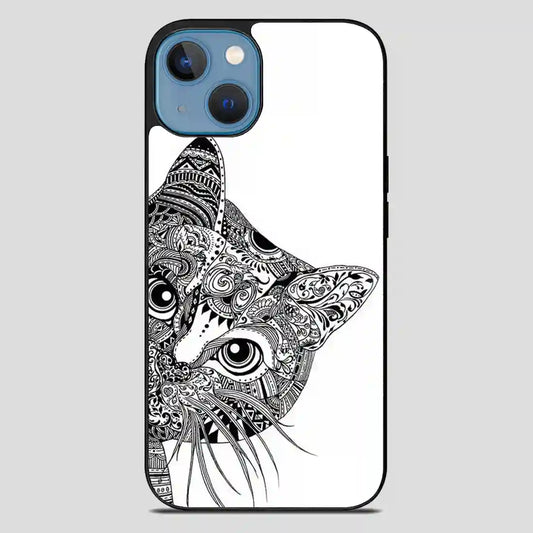 Zentangle Cat iPhone 13 Case