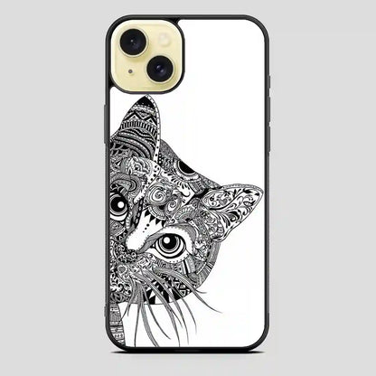 Zentangle Cat iPhone 15 Plus Case