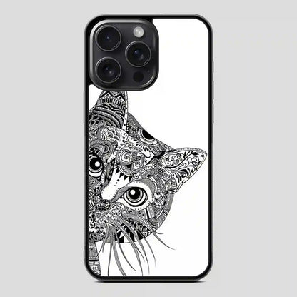 Zentangle Cat iPhone 15 Pro Case