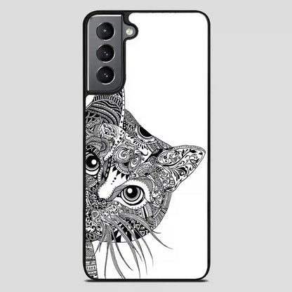 Zentangle Cat Samsung Galaxy S21 FE Case