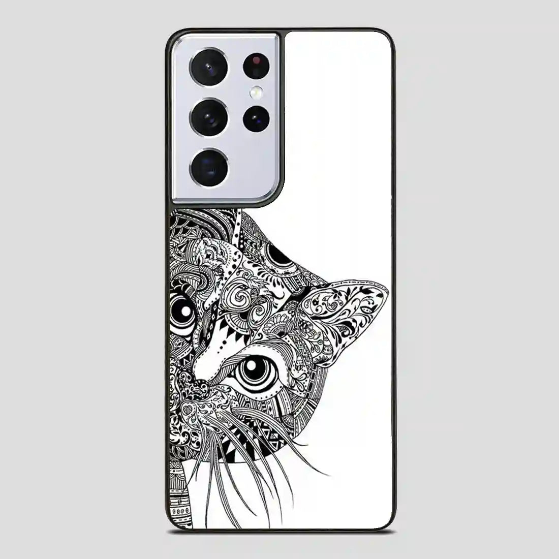 Zentangle Cat Samsung Galaxy S21 Ultra Case