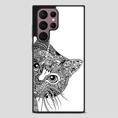 Zentangle Cat Samsung Galaxy S22 Ultra Case