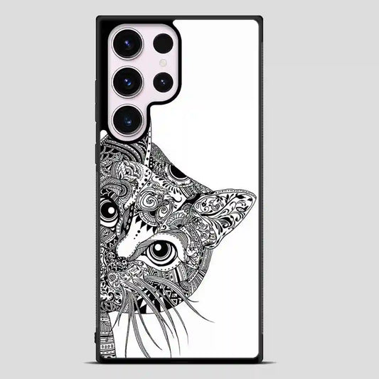 Zentangle Cat Samsung Galaxy S23 Ultra Case